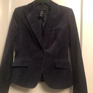 Navy Blue Velvet Blazer